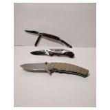 Assortment, Winchester 3 blade stockman wood handle, Appalachian Trail tactical liner lock, WalMart folding