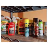 Assortment, 1 1/2 gal. Prestone Bug Wash windshield washer fluid, 1 full 16 oz. Mothers Brazilian Carnauba cleaner wax, 1 full 64 oz. Mothers Carnauba wash & wax, 2 1/2 19 oz. cans Stoner Invisible Gl