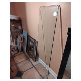 Glass Only Long Rectangle with slight beveled edge 1/4" thick, 55 1/2" x 18". Other items not included. Heavy. BUYER IS RESPONSIBLE FOR REMOVAL.