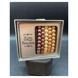 Boxed set of (5) Glass Pearl Bracelets