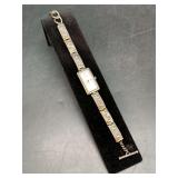 Brighton Aspen silver-plated etched link bracelet watch with a toggle clasp…..needs polished and battery