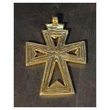 Gold-tone cross pendant…..2” tall
