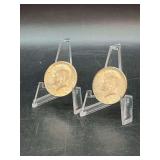 (1) 1964 Kennedy Silver Half Dollar and (1) 1964-D Kennedy Silver Half Dollar…..total weight 23 grams