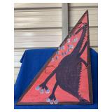 Authentic and original Mose T Folk Art Black Tiko Bird…..signature soda can tab hanger is missing…..18-1/2 x 23-1/4