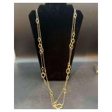 Gold color double strand cable link necklace….great for date night or dress up for that special event