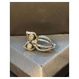 Adorable 1” silver-tone owl pendant with clear stone eyes