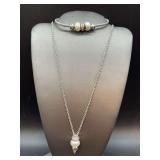 2-piece long necklace and bracelet set….necklace would be considered opera length….shortened for pics