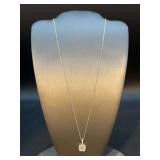 Stunning Lab Created White Sapphire Pendant on Sterling 18” Chain…..2.2 grams - in original box with original tag