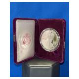 Uncirculated 1991-S 1oz. American Eagle Proof Silver Bullion in original velvet display case and original box with COA