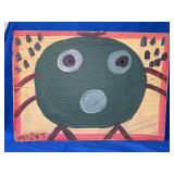 Authentic and original Mose T Folk Art Green Baby Tiko Bird…..signature soda can tab hanger is missing…..16 x 11-1/2