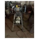 three-quarter horsepower 8 inch bench grinder on stand with buffer
