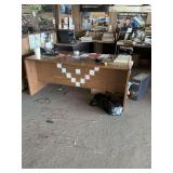 Laminate wood desk 72 x 30 x 36 contents not included