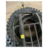 Group of tire and rims with a brush guard. 50 x 15.