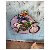 Hand painted wood motorcycle decor