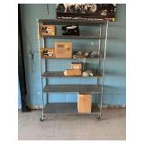 Metal rolling rack with 6 shelves ( contents not included ) 48x18x76
