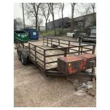 Double axle trailer bed 16‘ x 82“ wide. With 4 foot tongue. See photos.
