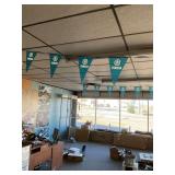 Yamaha flag banner.  (it is covering approximately 38 ft)