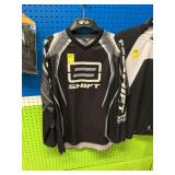Size large, black and white Shift motorcycle shirt