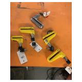 Five motorcycle wheel locks with keys