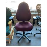 Adjustable burgundy office chair