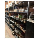 Miscellaneous parts on shelves.