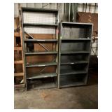 Two metal shelving units,￼ 36 x 87 x 12 and 36 x 75 x 15…. The first is connected to wall with Phillips head screws.. by responsible for removal
