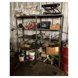 Two metal shelves 36 x 75 x 17. Contents are included.