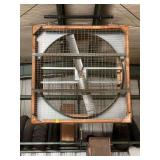 Shop fan approximately 5‘ x 5‘ .. buyer responsible for removal, it is attached to top beam of building