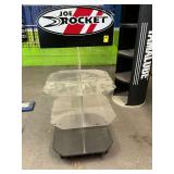 Joe Rocket plexiglass display rack. 24 square by 52“ tall.