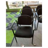 Lot of three black chairs as shown. Matches lot number eight and nine.