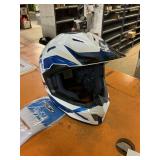 Youth medium, blue, white and black HJC helmet
