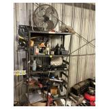 Metal shelving unit 36 x 75 x 18. contents included.