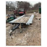 Karavan double axle flat trailer. 17‘ x 79“ wide car hauler.. 4 foot tongue. see photos.