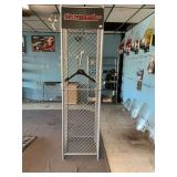 Joe Rocket metal display rack with hanging accessories 25” square x 8 ft tall