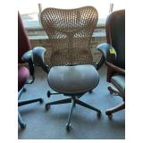 Adjustable tan and black office chair