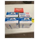 Grouping of five motorcycle tubes, sizing as shown