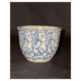 19th Century Sponge Ware Custard Cup…..3-1/2”D x 2-3/4” tall