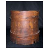 Vintage Pennsylvania Dutch Firkin and/or Sugar Bucket with wood banding…..7-1/2”D x 7-3/4” tall