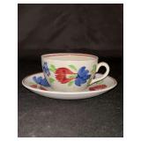 Baker & Co. Virginia Cut Sponge Cup & Saucer…..hairline crack on cup