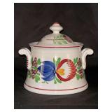 Vintage Villeroy & Boch (Boerenbont) Sugar Bowl…..4-1/4”D x 5-1/4” tall to top of lid….no chips or cracks