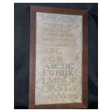 Vintage framed Martha Lancaster Sampler (10-1/4 x 17-3/4)