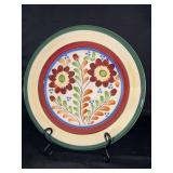 Vintage Baker & Co. England handpainted spongeware 11-1/4” plate…..with crackle pattern…..stand not included