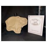 Vintage 1986 Brown Bag Cookie Art Toy Pig Stoneware Cookie Mold and small recipe booklet