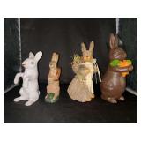 Grouping of rabbits….various materials and sizes….heights range from 8 to 11-1/4” tall