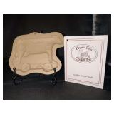 Vintage 1994 Brown Bag Cookie Art Toy Cow Stoneware Cookie Mold and small recipe booklet