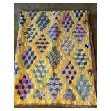 Vintage full/queen size hand stitched patchwork quilt in “Baby Blocks” design