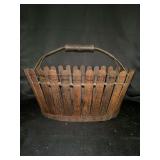 Antique Shaker Picket Fence Basket…..15 x 9-3/4 x 10 tall to top of basket