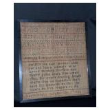 Vintage Maria Drake Sampler - dated October 1st, 1832…..11 x 12-1/4