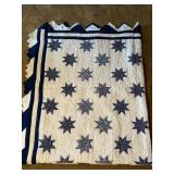 Extraordinary hand stitched “Star of Bethlehem” full/queen size quilt…..tag states $475…..colors are very vibrant