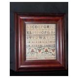 Vintage (9-1/2 x 10-1/2) beautifully framed Eliz Robson “90” Sampler….dated 1807